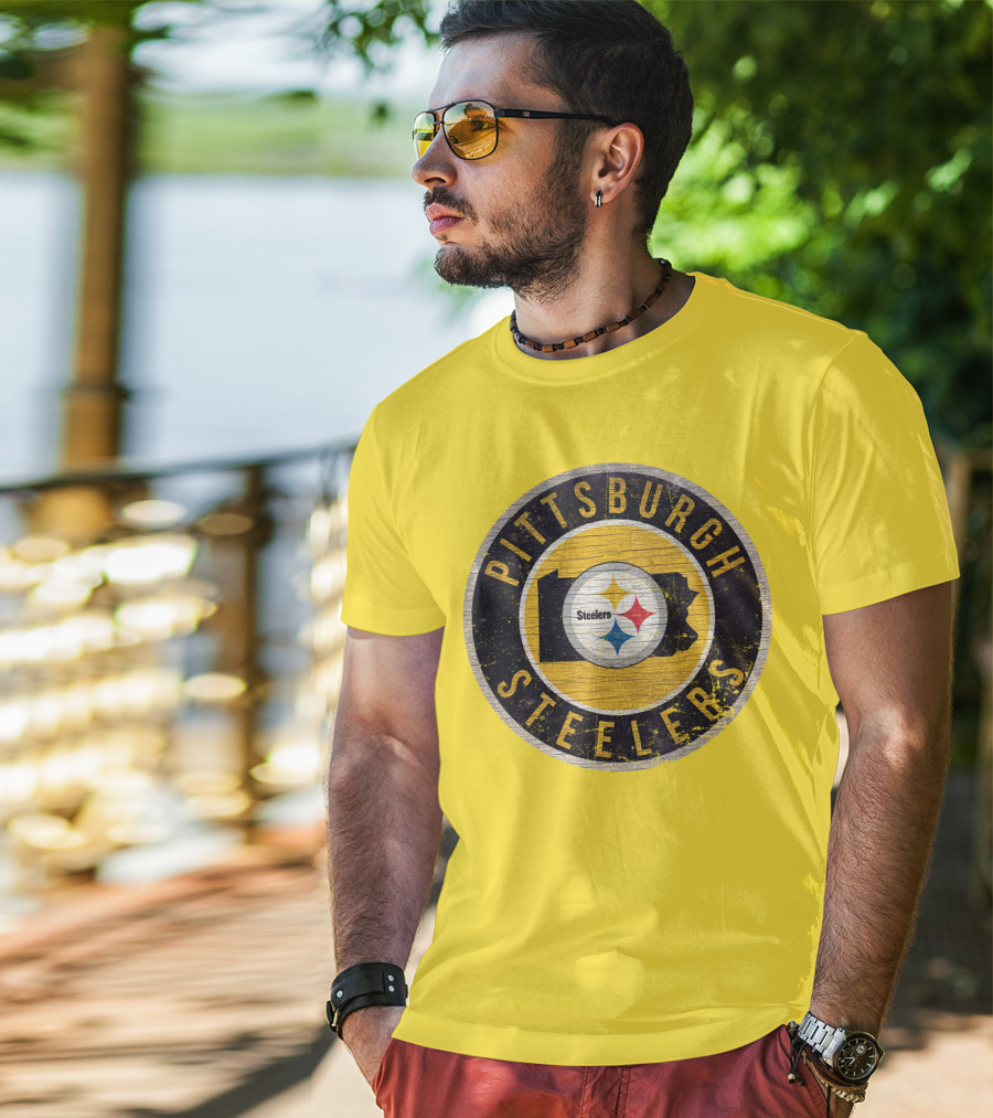 Pittsburgh Steelers Pennsylvania State Logo Circle T-Shirt