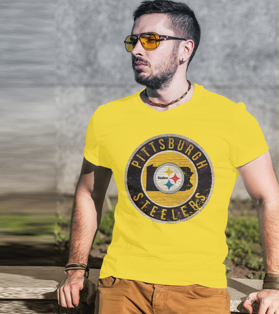 Pittsburgh Steelers Pennsylvania State Logo Circle T-Shirt