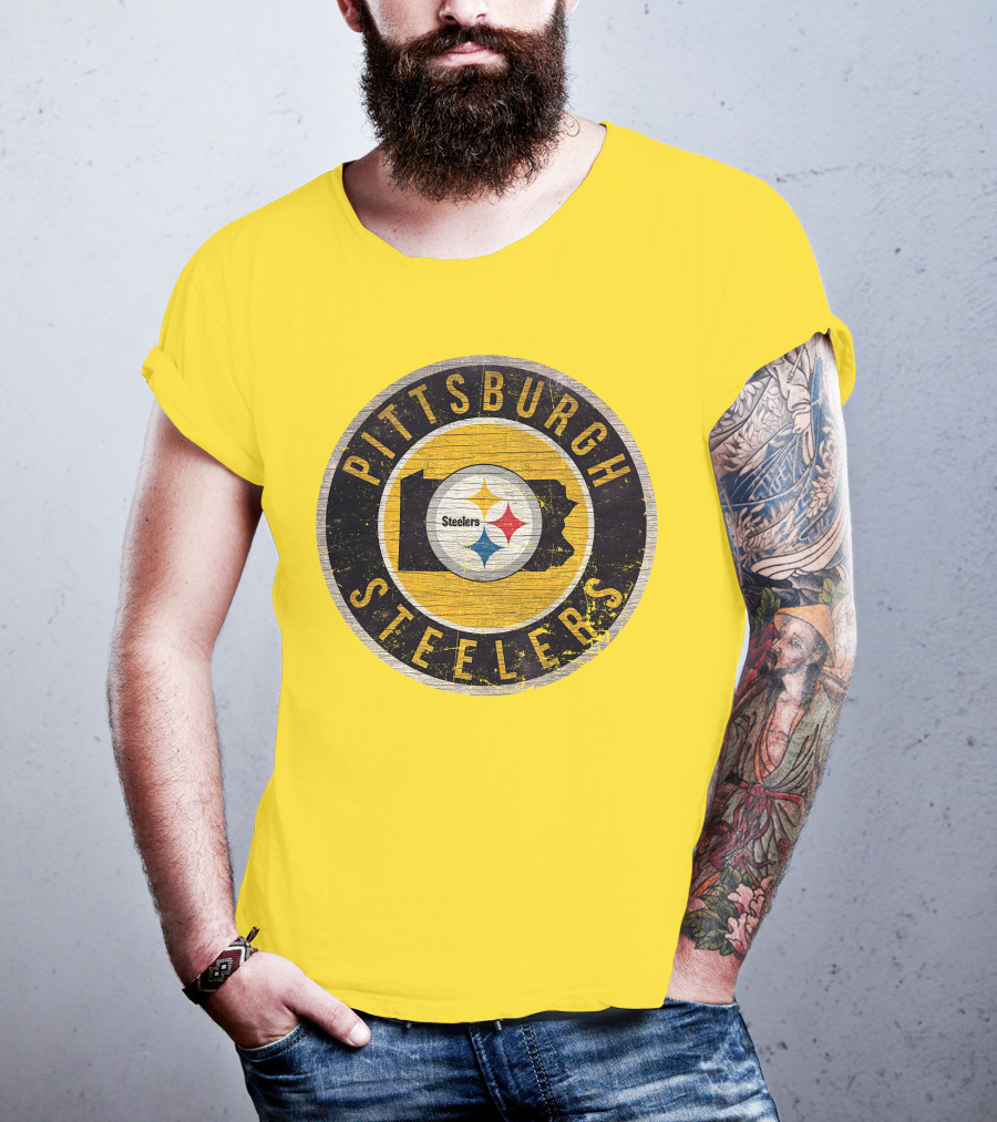 Pittsburgh Steelers Pennsylvania State Logo Circle T-Shirt