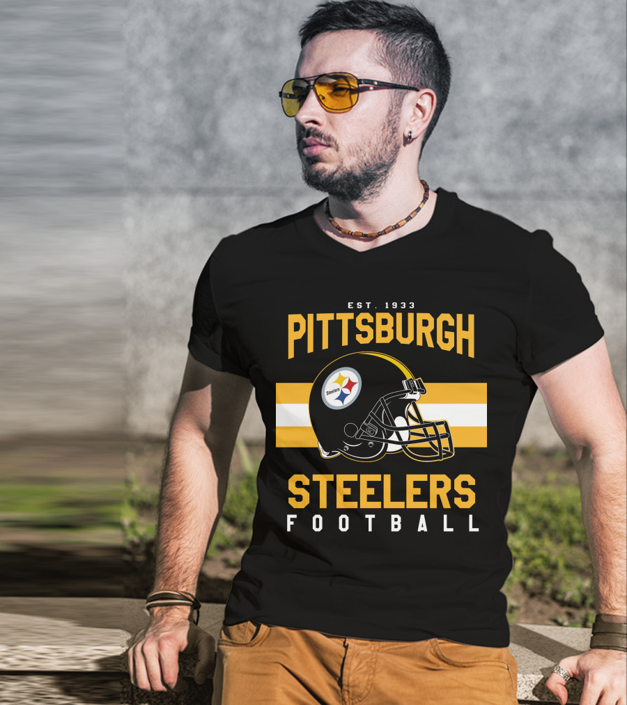 Pittsburgh Steelers Football Est. 1933 Helmet T-Shirt