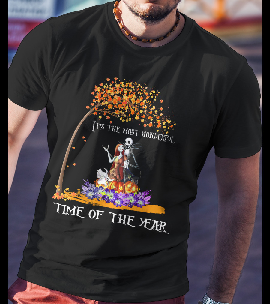 It's The Most Wonderful Time Of The Year Halloween Tree Pumpkins и Flowers T-Shirt