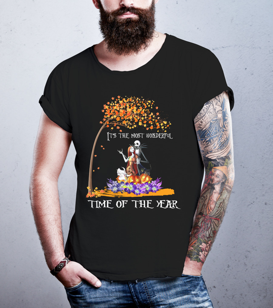 It's The Most Wonderful Time Of The Year Halloween Tree Pumpkins и Flowers T-Shirt