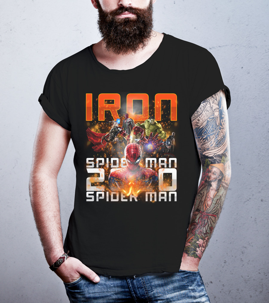 Iron Spider Man 2.0 Avengers Hulk Captain America Thor T-Shirt