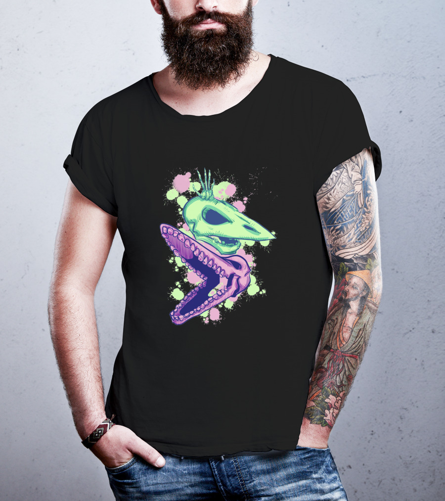 Adam And Barb Skulls Neon Splatter 658174 T-Shirt