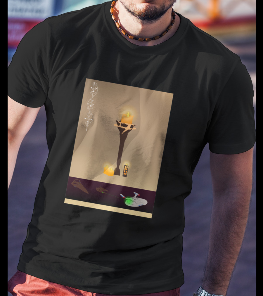 Awakening 1435225 Candlelight Mystery With Abstract Spiral And Tool Symbols T-Shirt