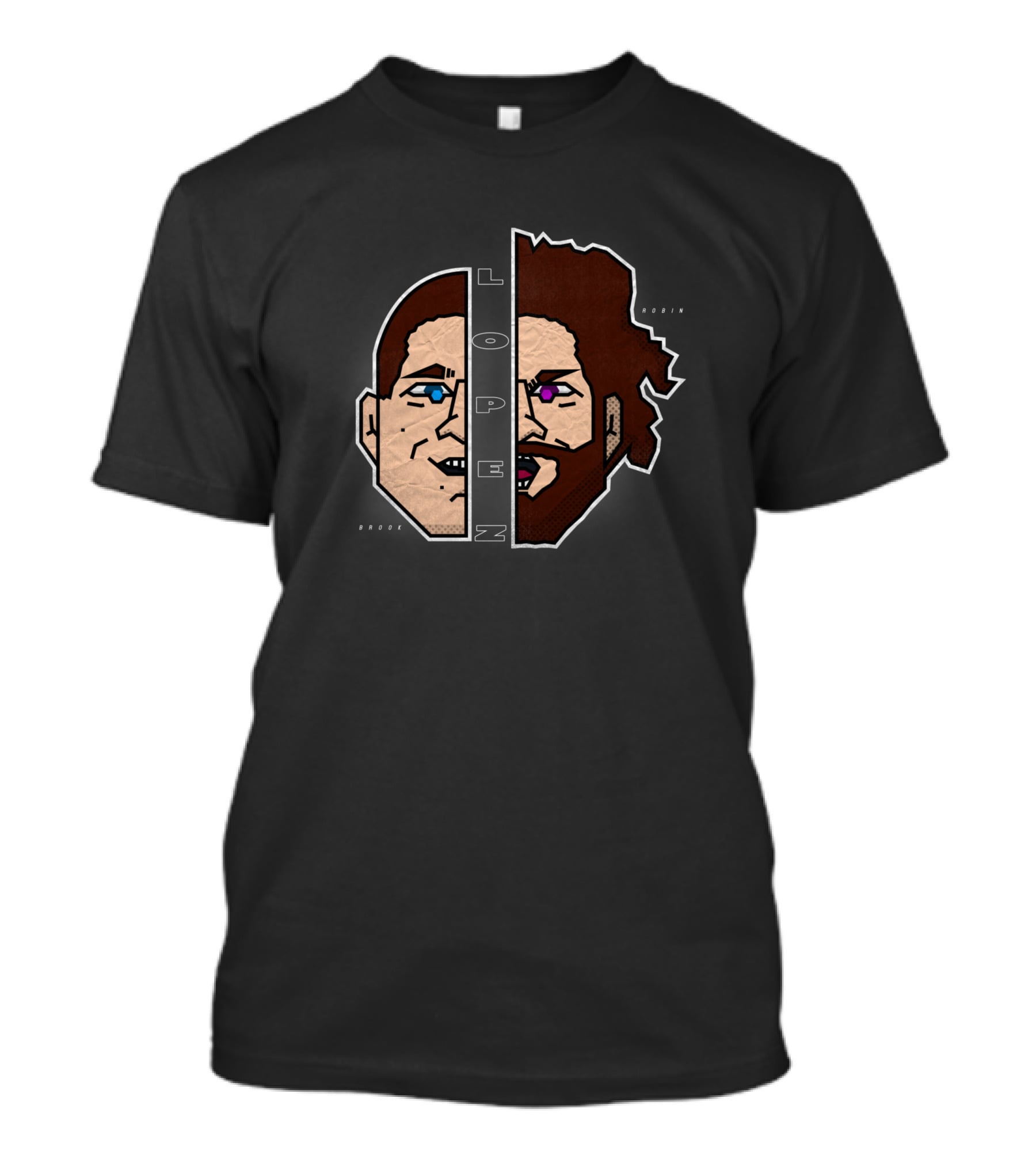 B R O E Z Lopez Face Split Brody Lopez Lopen T-Shirt