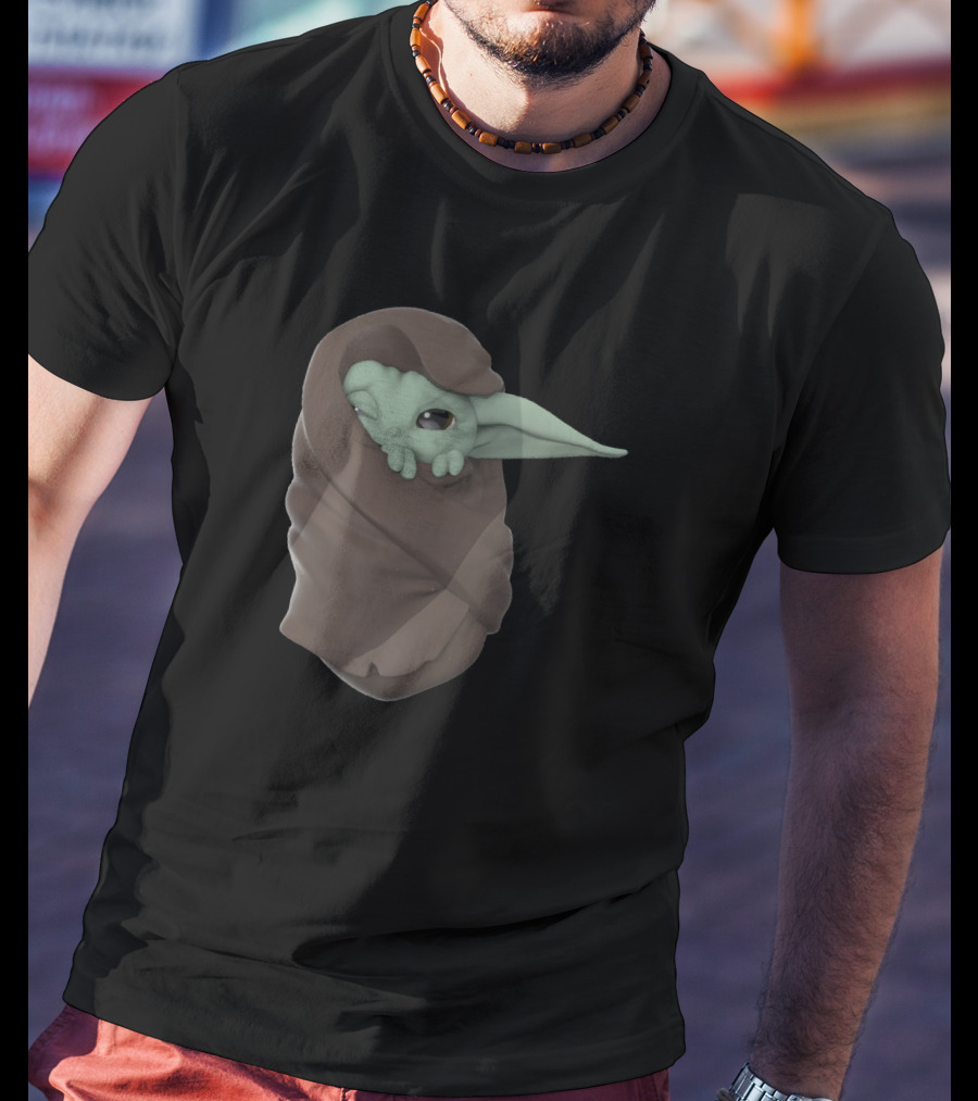 Baby Yoda Sleeping Wrapped In Blanket 1282908 T-Shirt