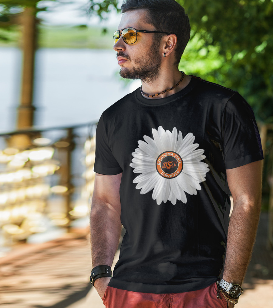 Oklahoma State Cowboys Fan Club Flower Emblem OSU T-Shirt
