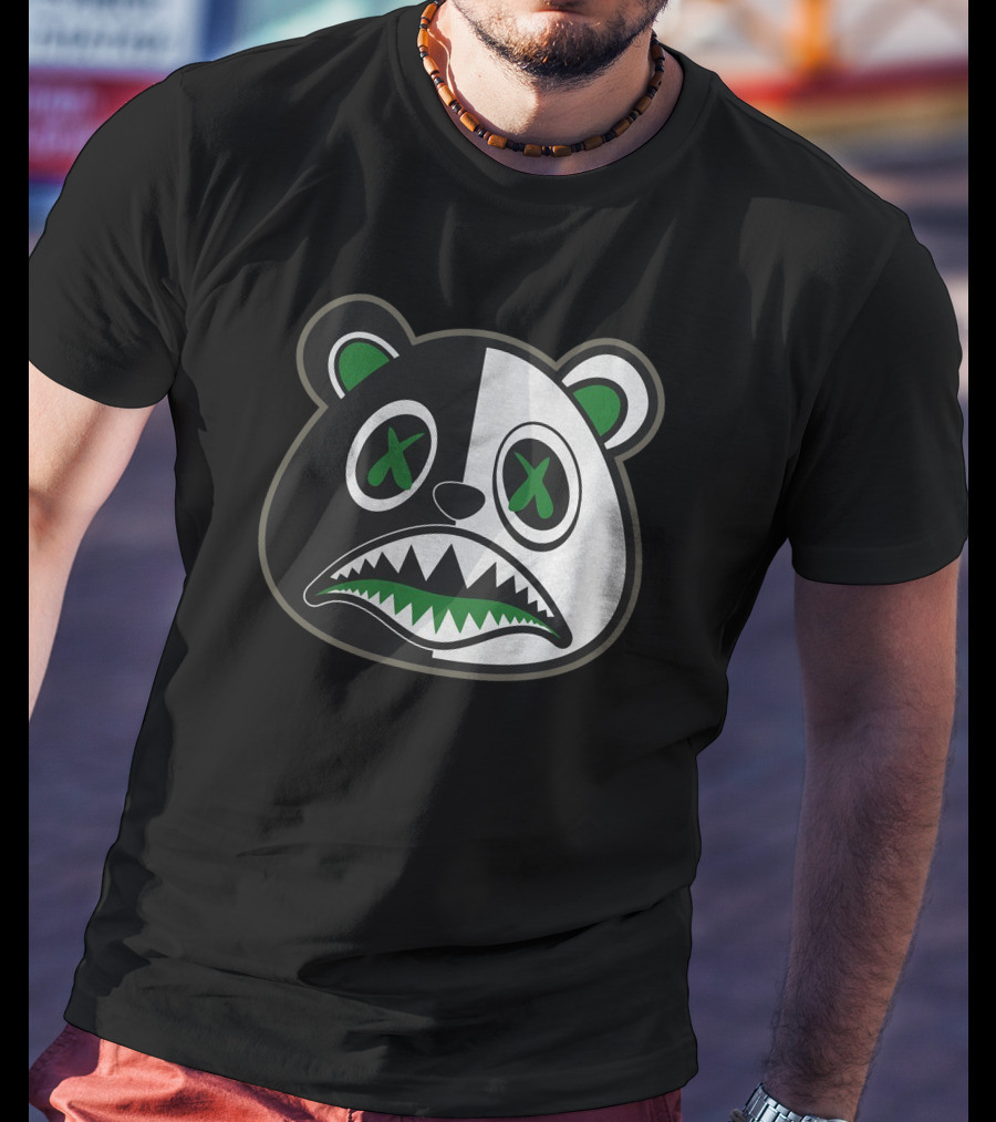 Lucky Green 13s Panda Split Face T-Shirt