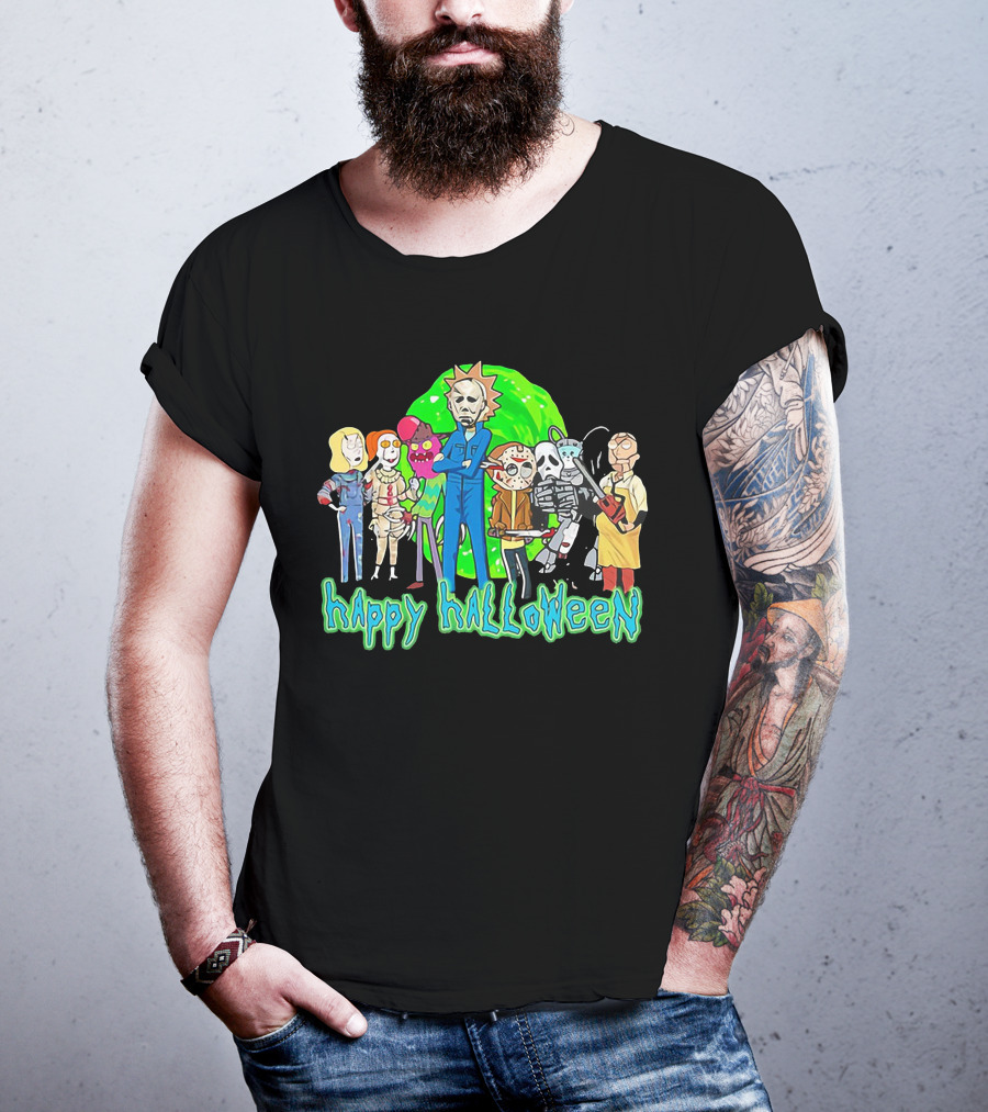 Happy Halloween Michael Myers Rick And Morty T-Shirt