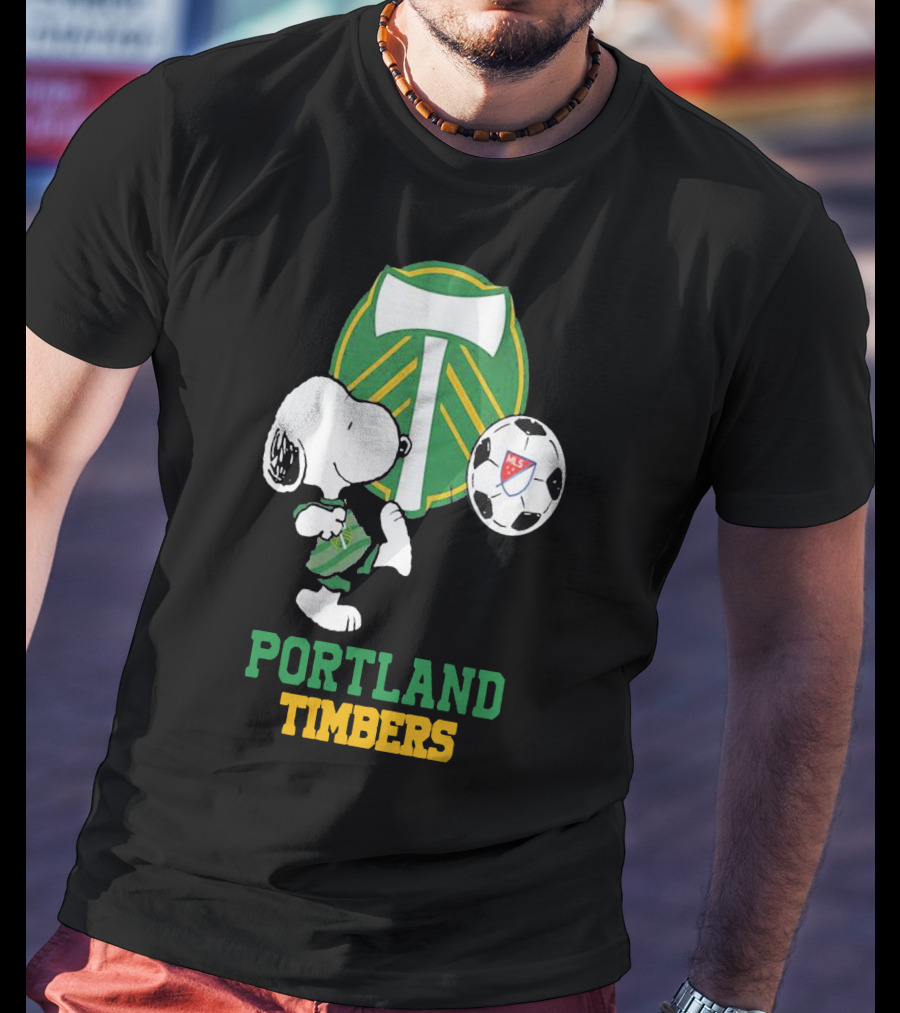Snoopy Portland Timbers MLS Soccer T-Shirt
