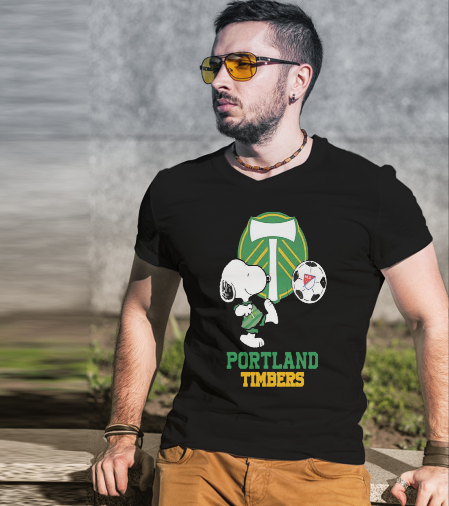 Snoopy Portland Timbers MLS Soccer T-Shirt