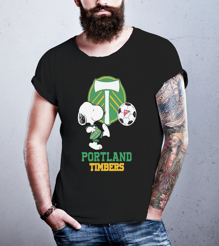 Snoopy Portland Timbers MLS Soccer T-Shirt