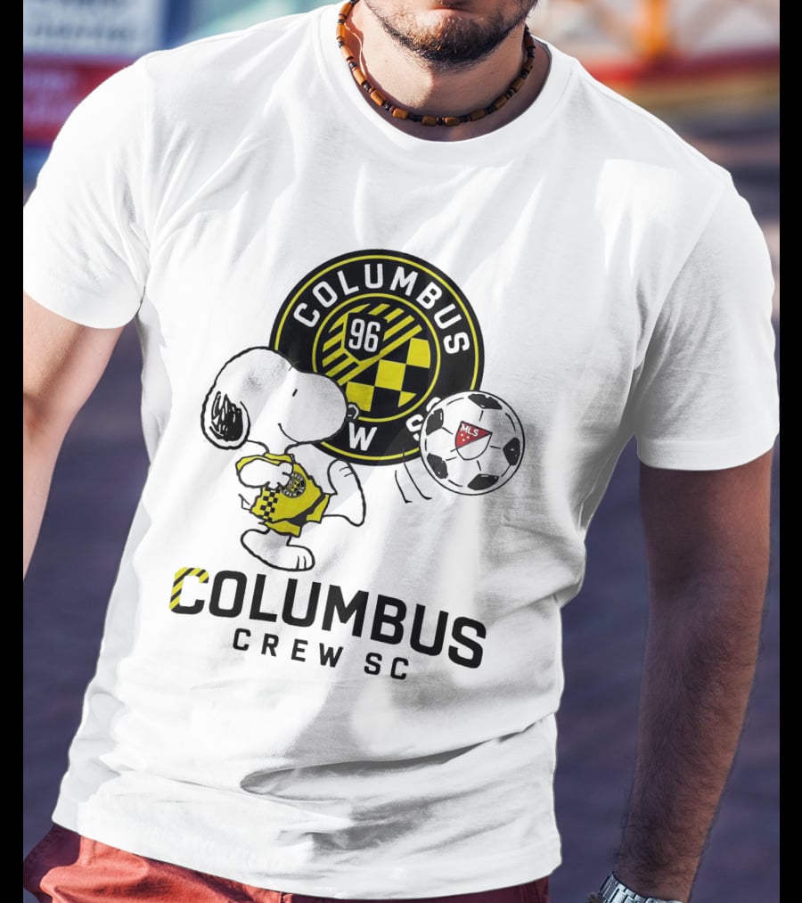 Snoopy Columbus Crew SC Soccer Shirt Iconic Peanuts Collaboration T-Shirt