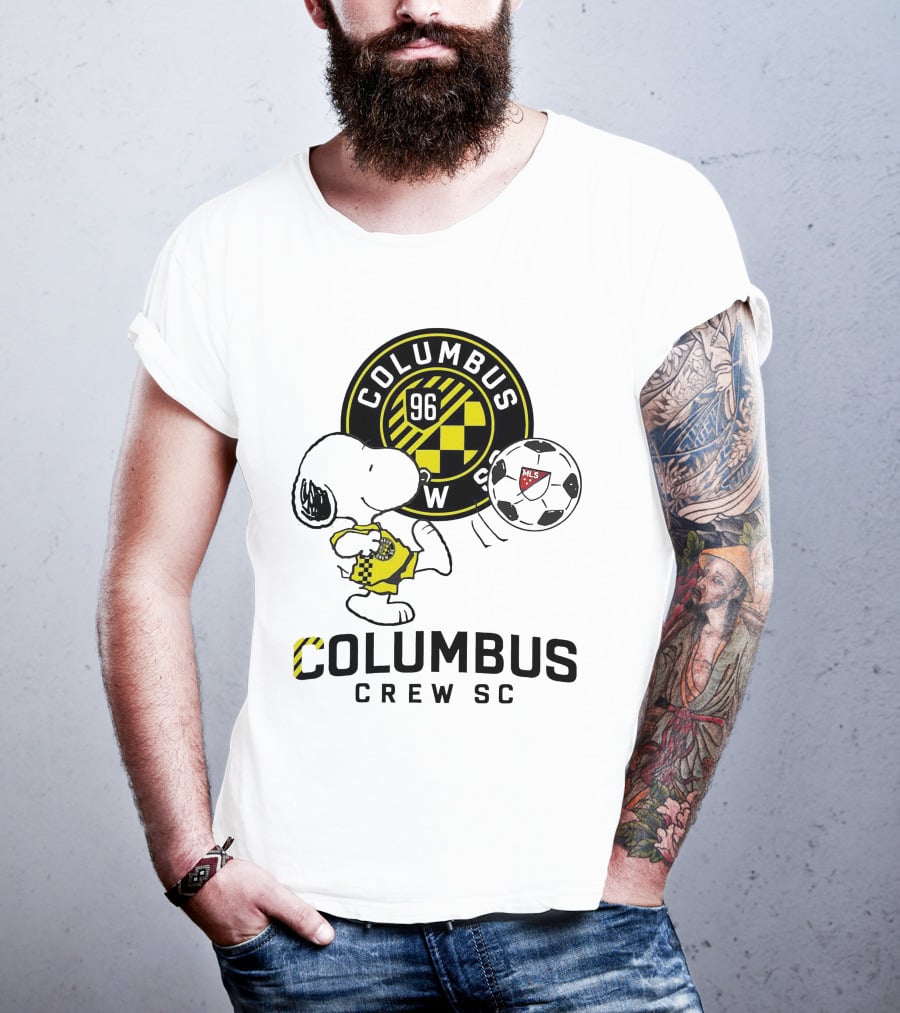 Snoopy Columbus Crew SC Soccer Shirt Iconic Peanuts Collaboration T-Shirt
