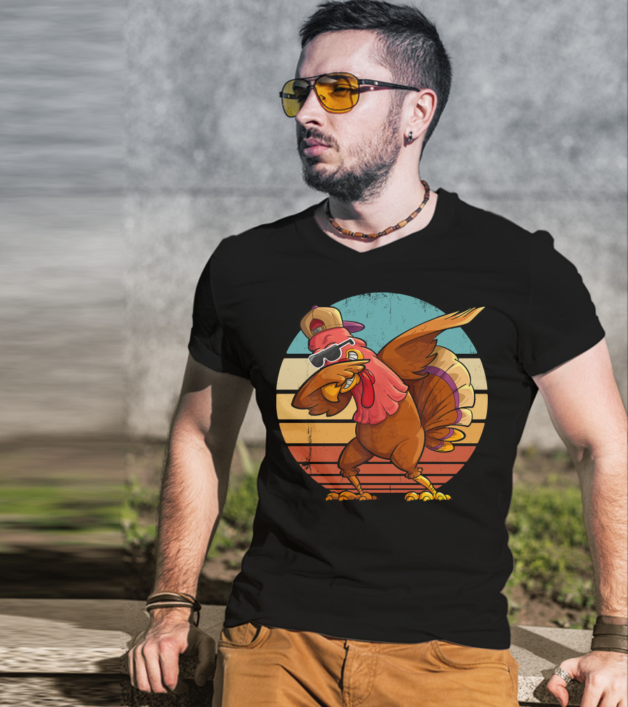 Thanksgiving Turkey Dabbing In Sunglasses And Hat T-Shirt