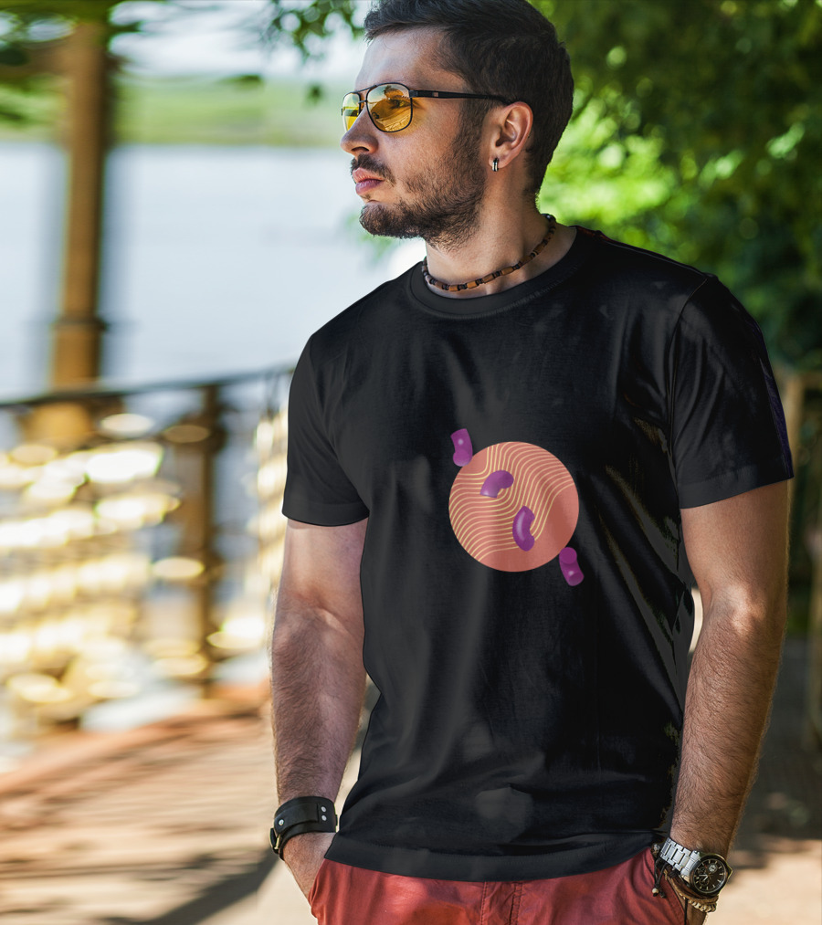3D Tubes Abstract Waves Circle T-Shirt