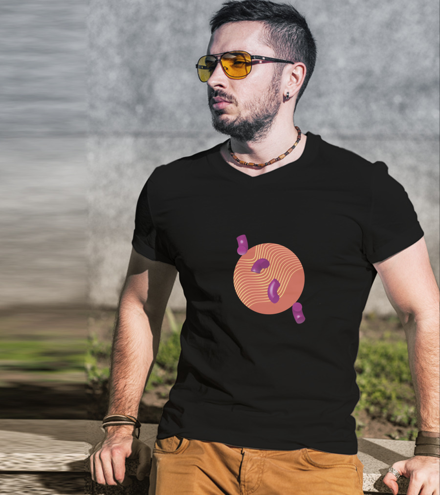 3D Tubes Abstract Waves Circle T-Shirt