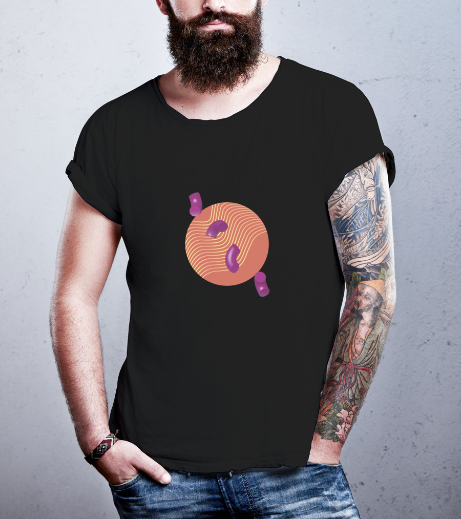 3D Tubes Abstract Waves Circle T-Shirt