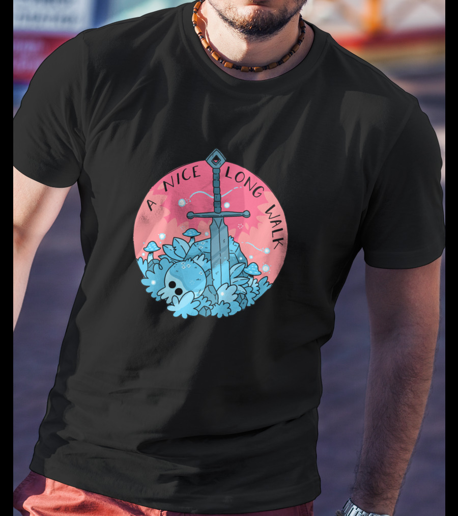 A Nice Long Walk Skull Sword And Mushrooms T-Shirt