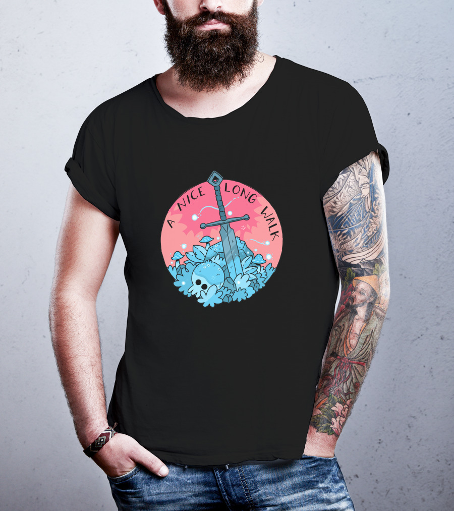 A Nice Long Walk Skull Sword And Mushrooms T-Shirt