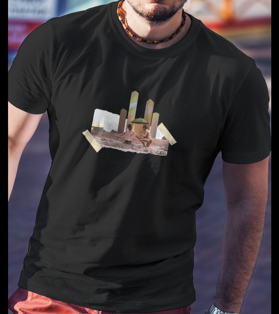 A Situation Became Untenable Beach Scene With Skyscrapers And Umbrella T-Shirt