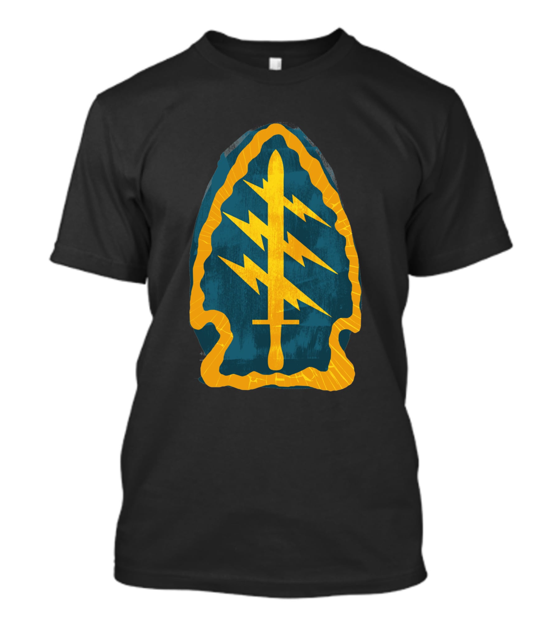 Airborne 908938 Special Forces Patch With Lightning And Sword T-Shirt