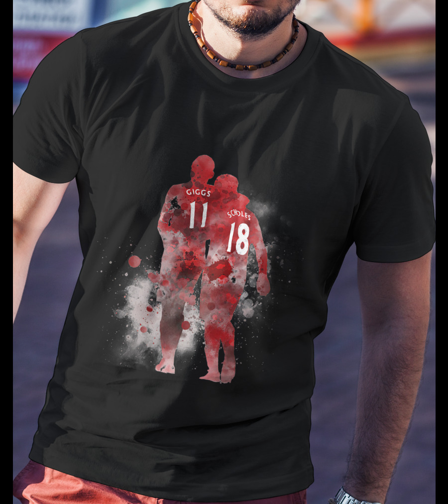 Genuine Legends Giggs 11 Scholes 18 Football Heroes T-Shirt