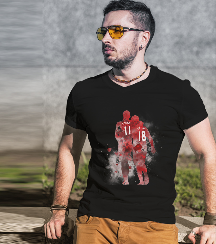 Genuine Legends Giggs 11 Scholes 18 Football Heroes T-Shirt