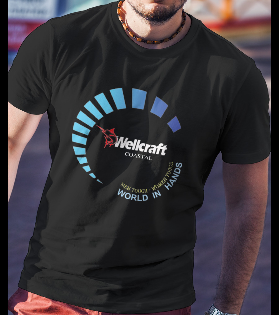 Wellcraft Coastal World In Hands Men Touch Women Touch T-Shirt