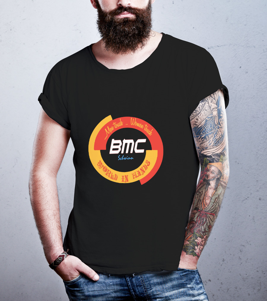 BMC Schwinn Men Touch Women Touch World In Hands Vintage T-Shirt