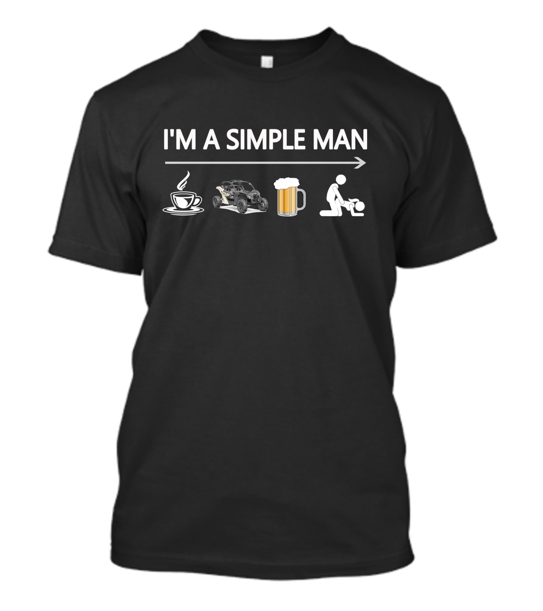 I'm A Simple Man Can Am Maverick DS 1000 TURBO Coffee Beer Icons T-Shirt