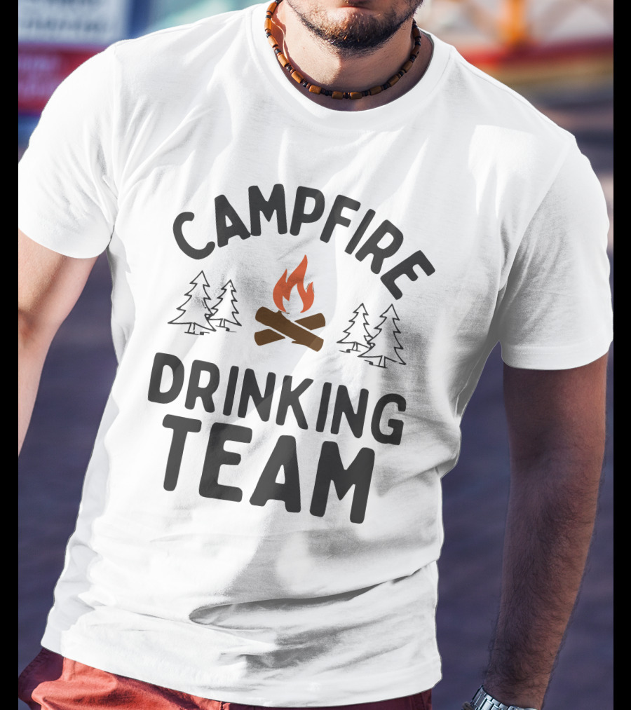 Campfire Drinking Team Camping Vectorized T-Shirt