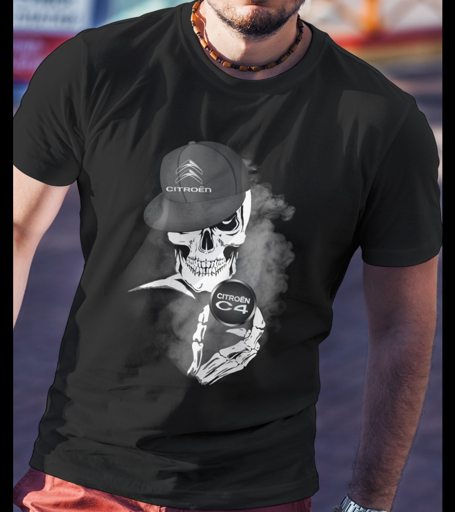 Citroën C4 Skull With Cap And Smoke Elements T-Shirt