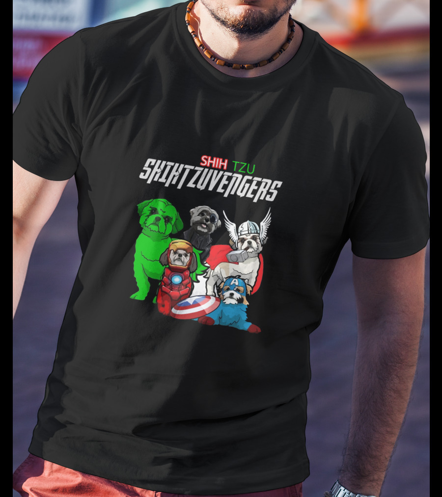 Shih Tzu Marvel Avengers Crossover T-Shirt