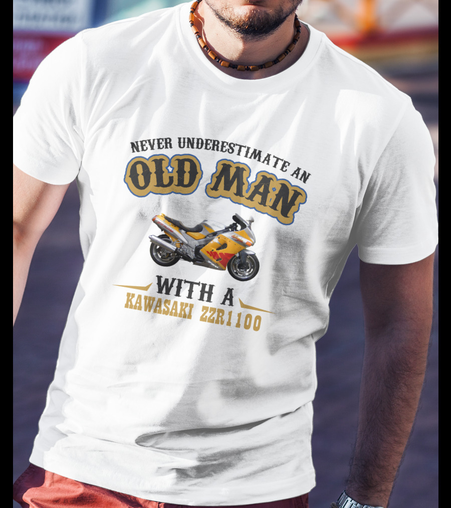 Never Underestimate An Old Man With A Kawasaki ZZR1100 T-Shirt