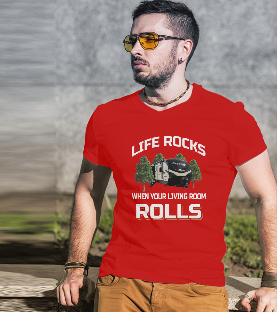 Life Rocks When Your Living Room Rolls Cougar 34Tsb T-Shirt