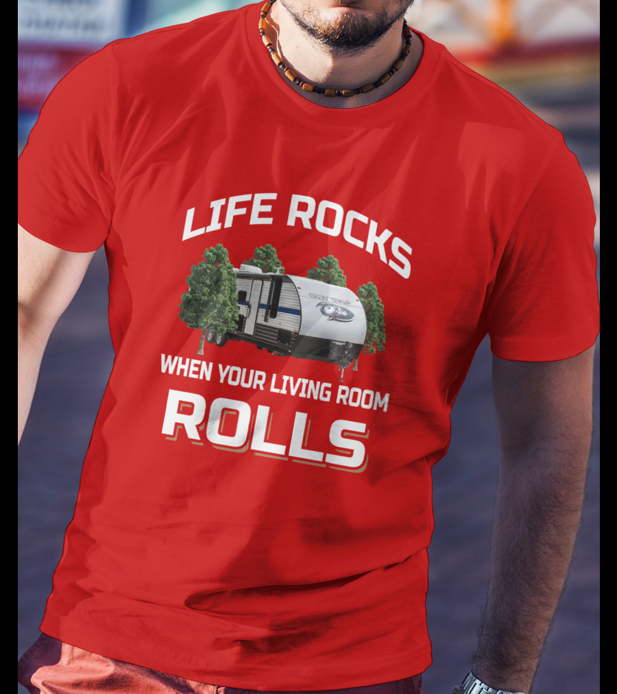 Life Rocks When Your Living Room Rolls Grey Wolf T-Shirt