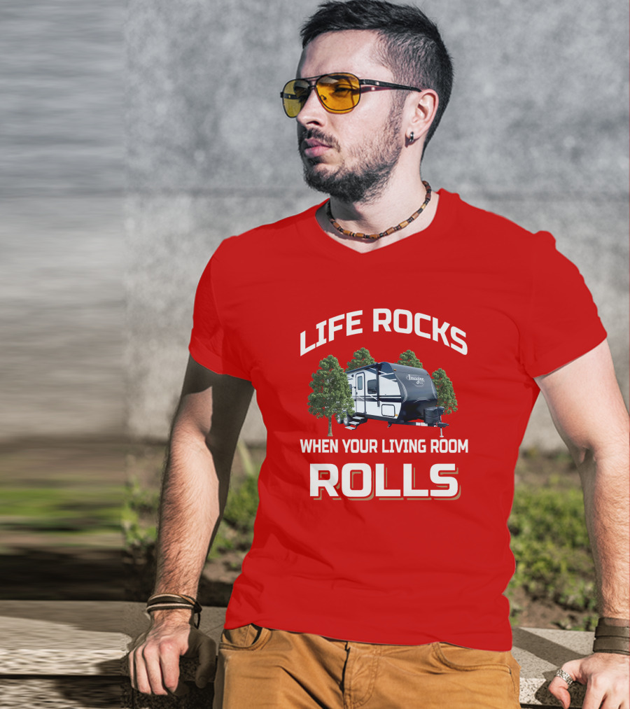 LIFE ROCKS WHEN YOUR LIVING ROOM ROLLS Imagine XLS 22mle T-Shirt