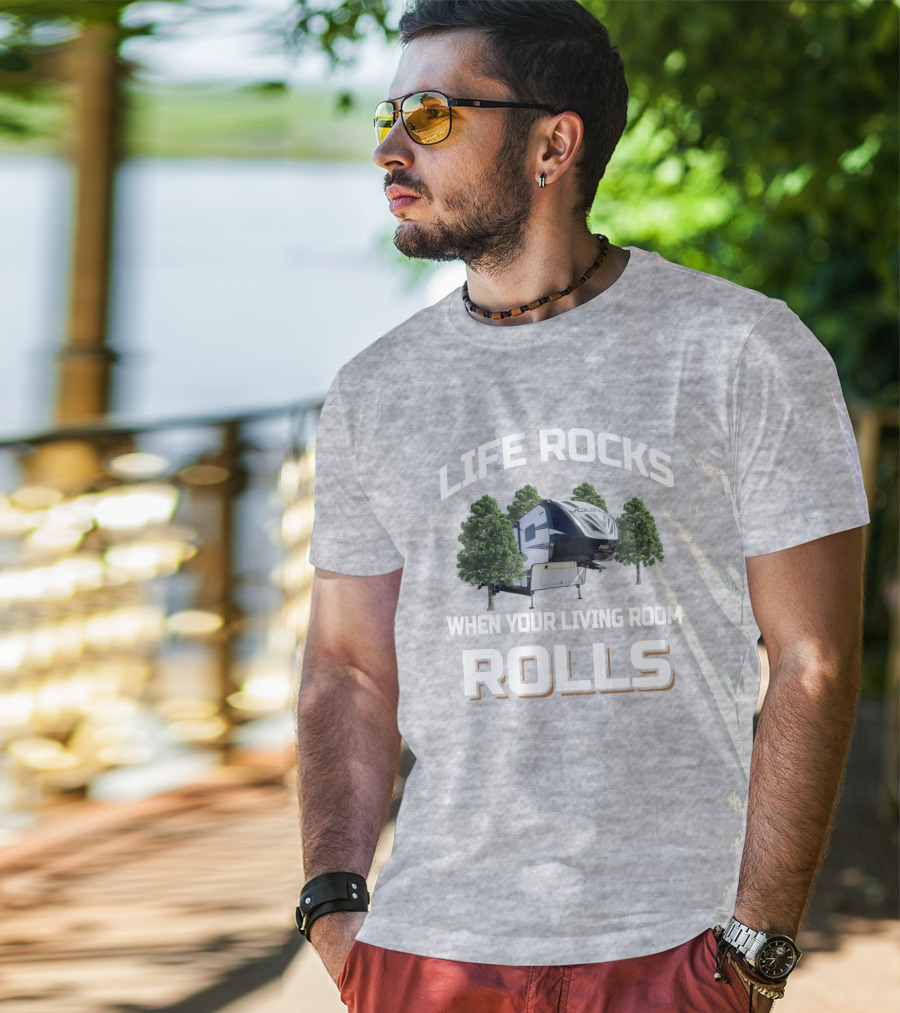 Life Rocks When Your Living Room Rolls Voltage 3305 T-Shirt