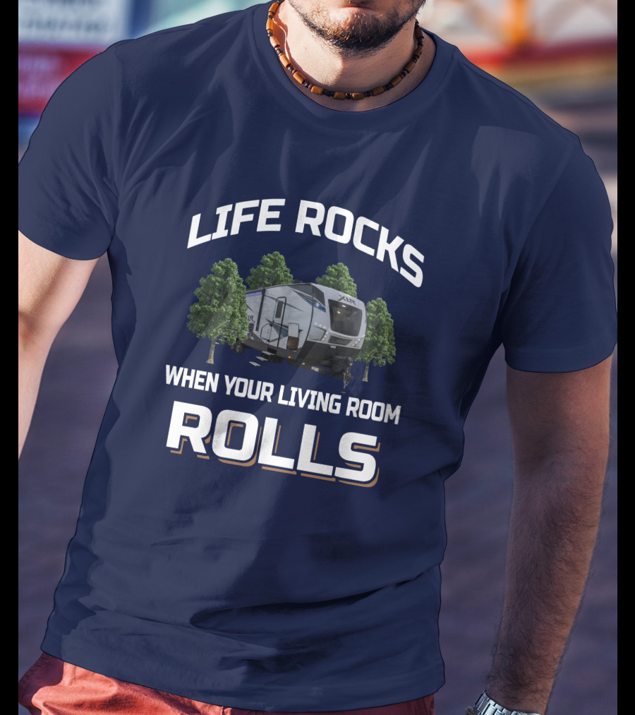 LIFE ROCKS WHEN YOUR LIVING ROOM ROLLS XLR Hyper Lite 3016 T-Shirt