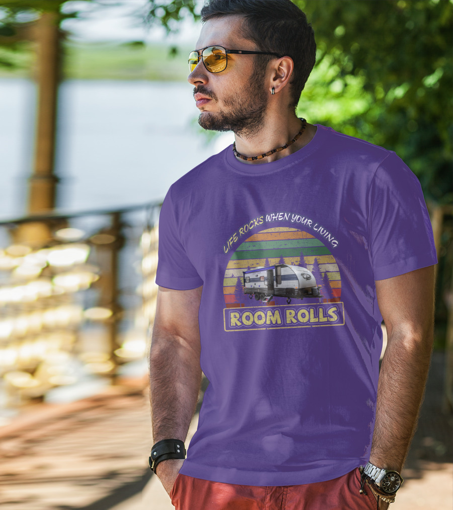 LIFE ROCKS WHEN YOUR LIVING ROOM ROLLS Grey Wolf 20RDSE T-Shirt