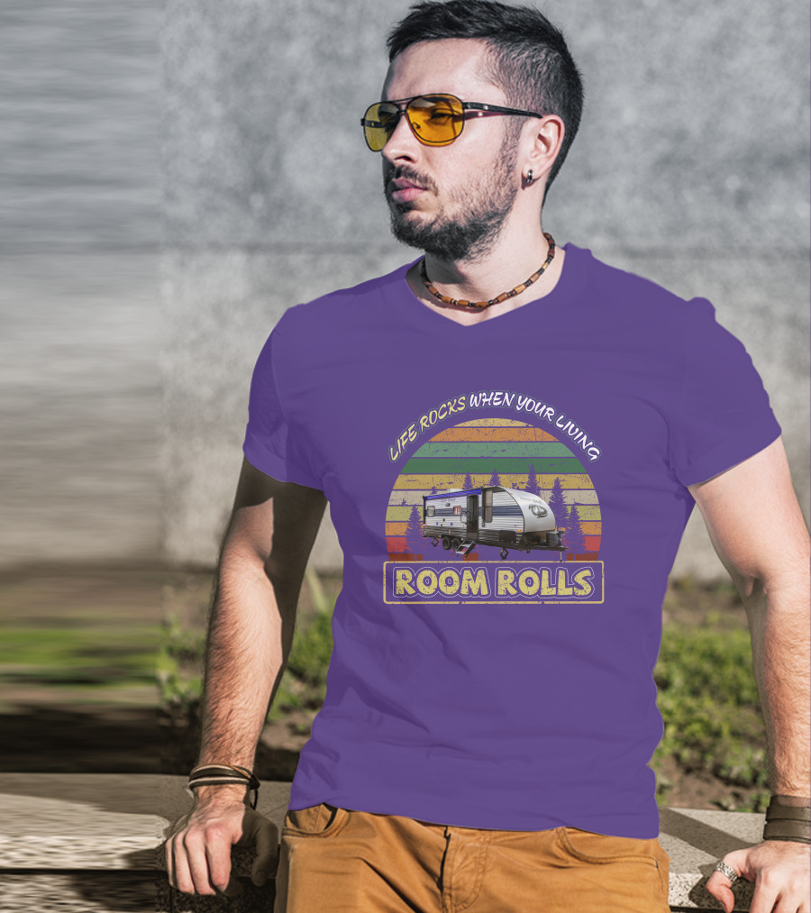 LIFE ROCKS WHEN YOUR LIVING ROOM ROLLS Grey Wolf 20RDSE T-Shirt