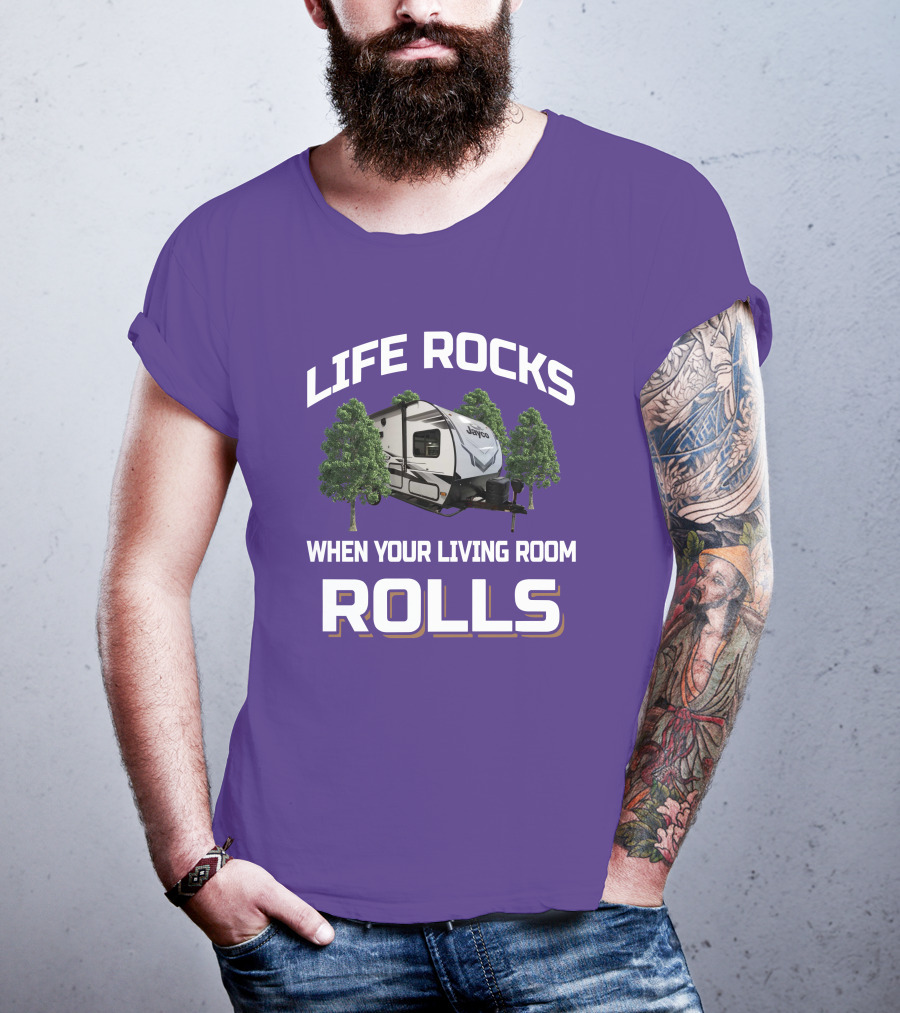 Jayco Feather Micro Life Rocks When Your Living Room Rolls T-Shirt