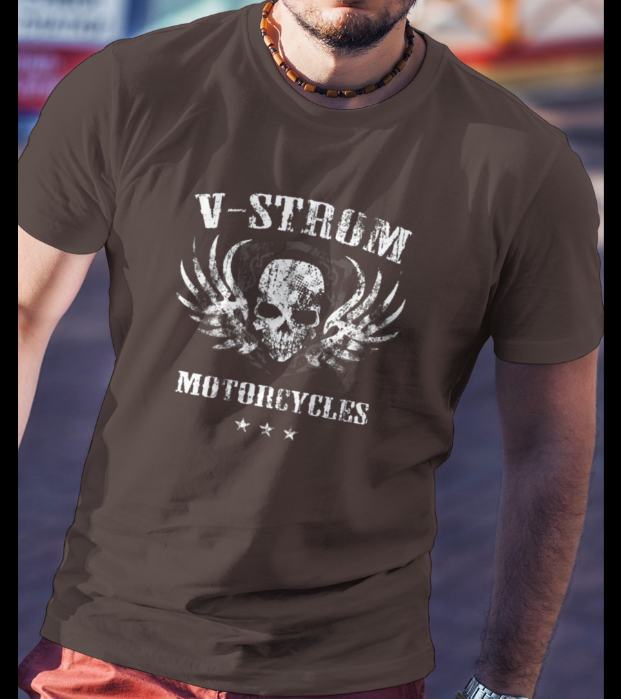 V-Strom Motorcycles Skull Wings Stars T-Shirt