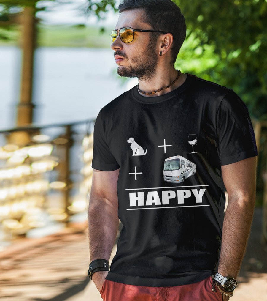 Dog Wine RV Happy T-Shirt