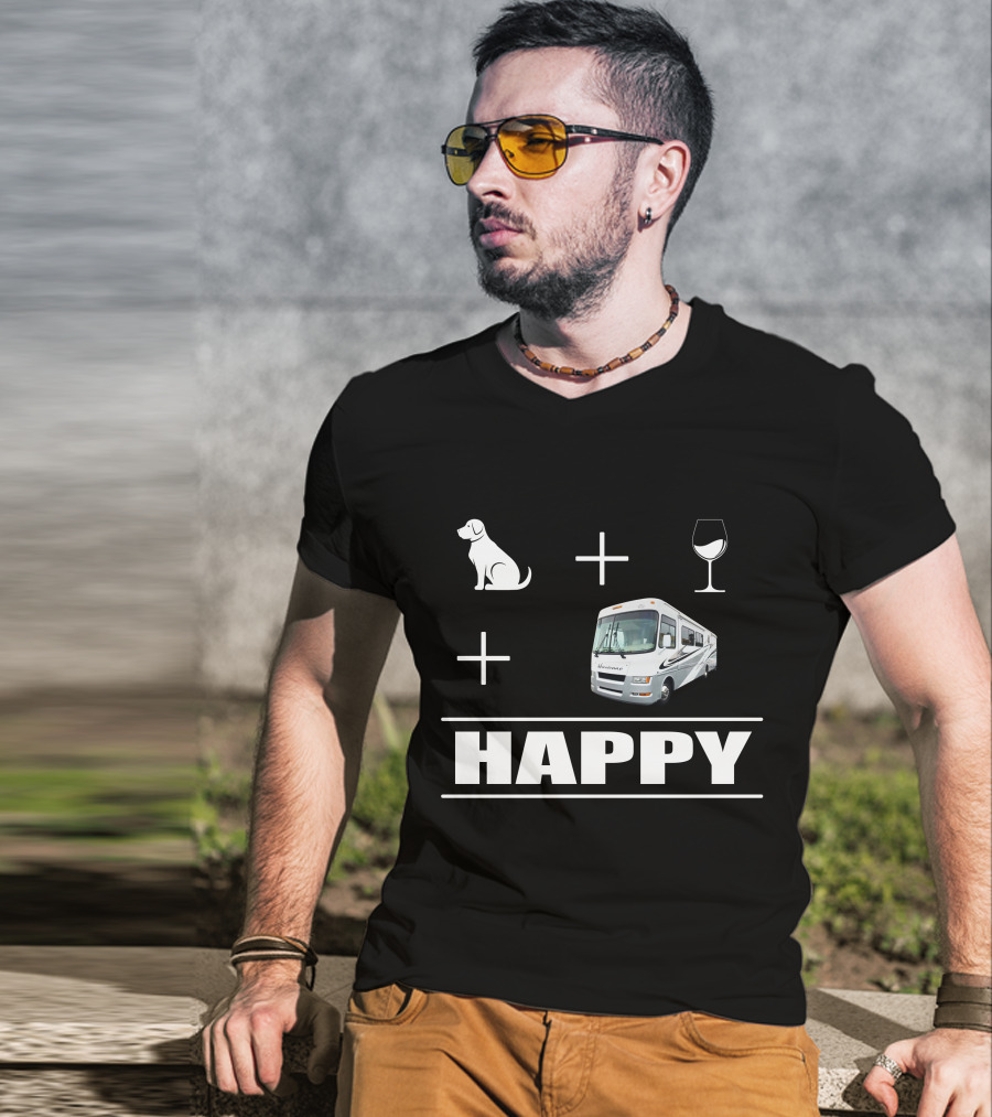 Dog Wine RV Happy T-Shirt