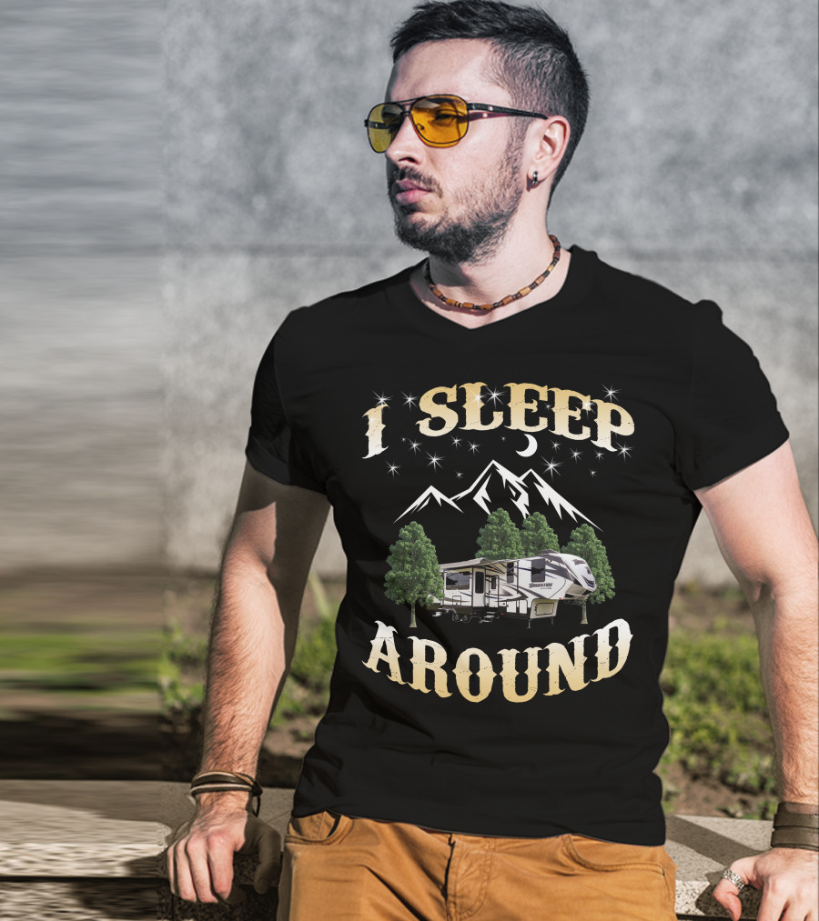 I Sleep Around Grand Design Momentum 349m Mountain Camper Adventure T-Shirt
