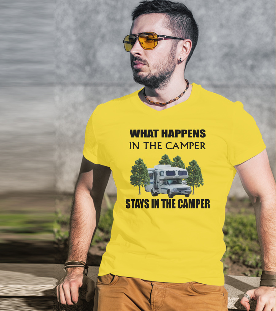 1987 Toyota Sunrader What Happens In The Camper Stays In The Camper T-Shirt