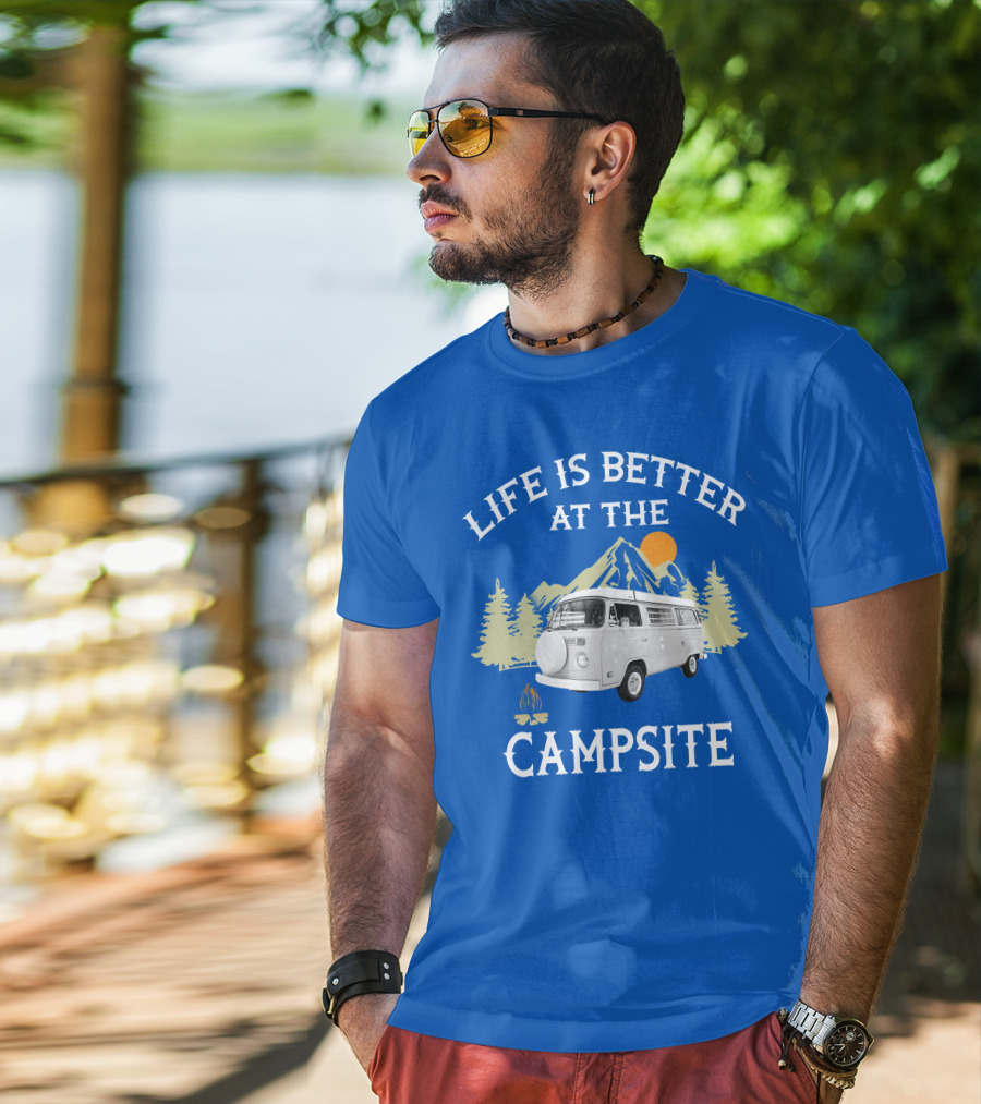 Life Is Better At The Campsite Vw Bus Camper T-Shirt